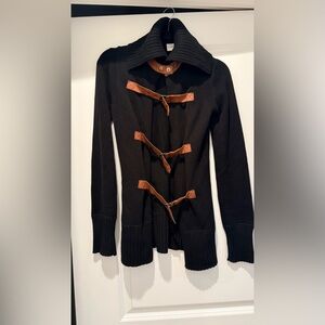 Armani Exchange Black Cardigan with Tan Straps